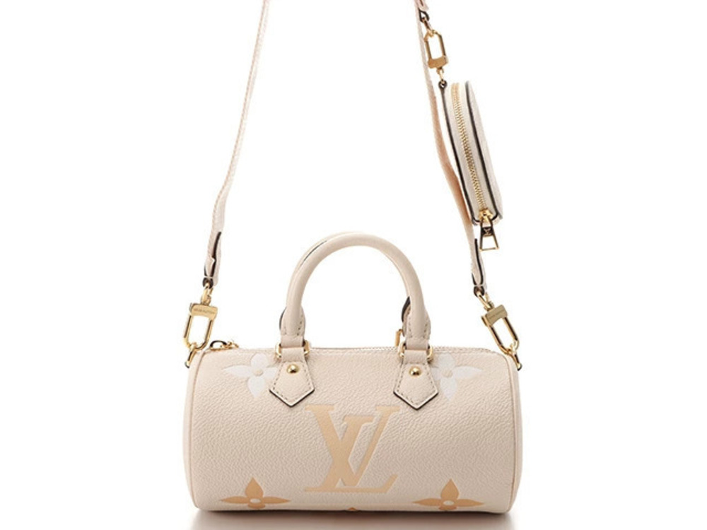 LOUIS VUITTON Papillon Shoulder Bag Mono Empreinte Cream